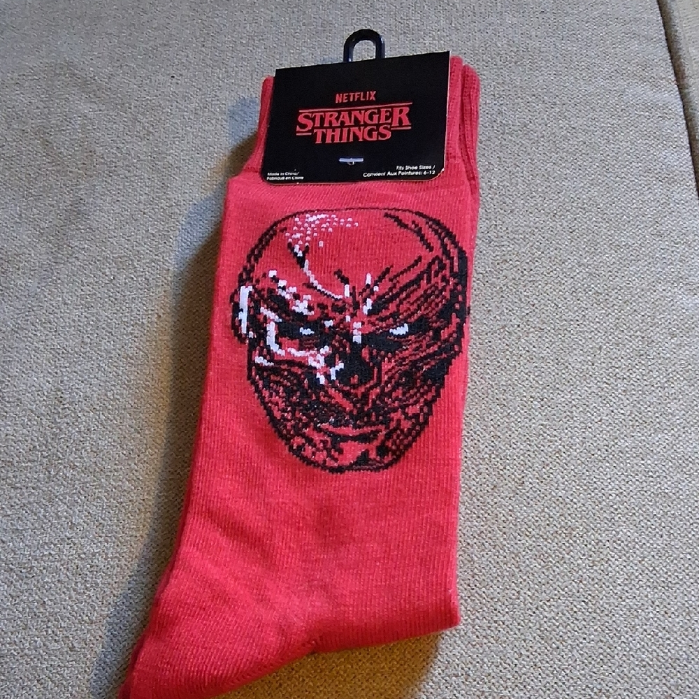 Stranger Things Red Graphic Socks